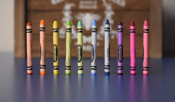 photo of crayons standing on their ends